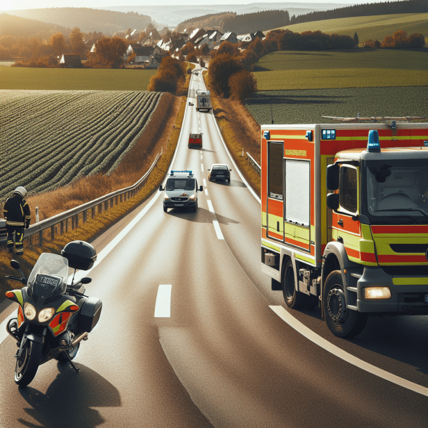 Schwerer Motorradunfall auf der B84 zwischen Vacha und Sünna