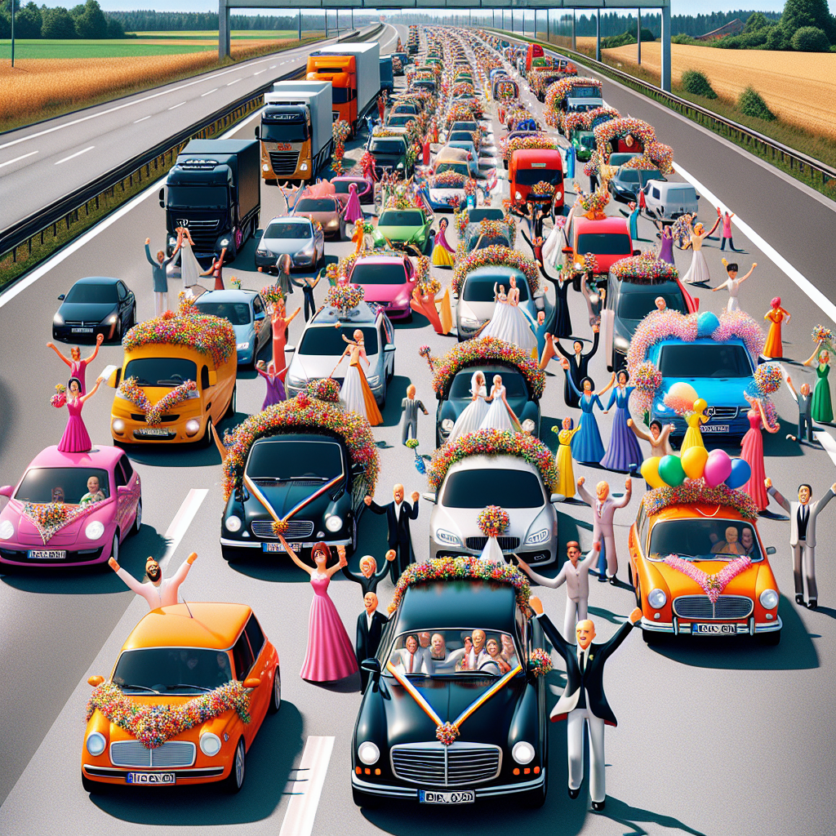 Polizei stoppt Hochzeitskorso – Waffe aus dem Fenster gehalten