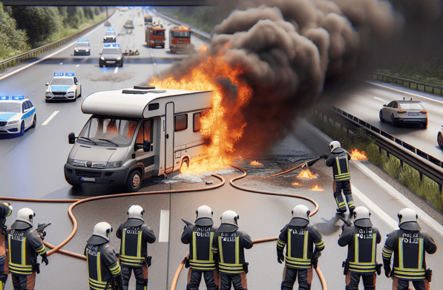 Wohnmobil brannte auf der Autobahn – technischer Defekt vermutet