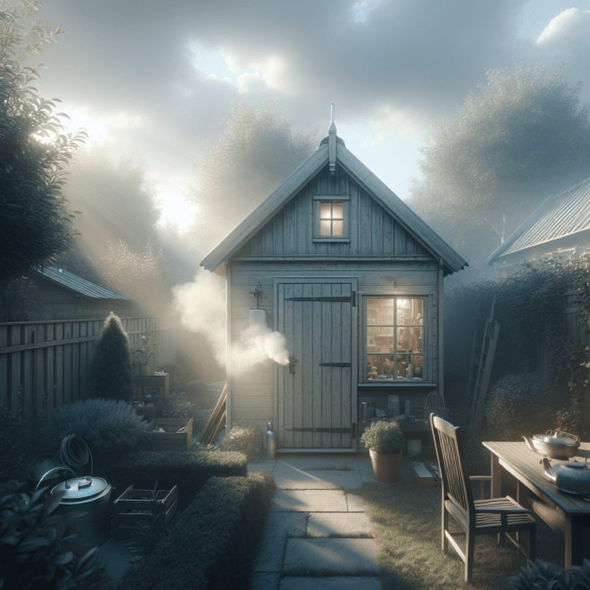 Gartenhütte in Brand