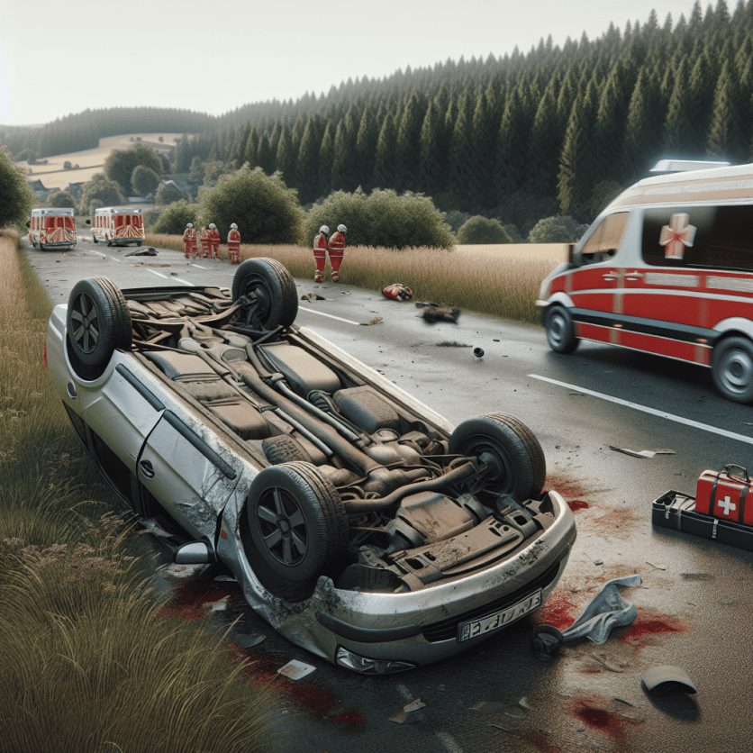 Beckeln, Landkreis Oldenburg: Pkw überschlägt sich – Fahrer schwer verletzt