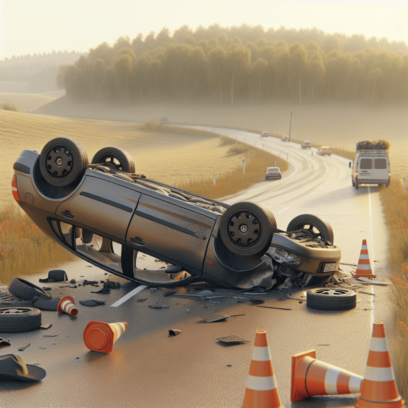 Oberndorf: Auto kommt von Fahrbahn ab und überschlägt sich – 32-jähriger Fahrer leicht verletzt (03.02.2026)