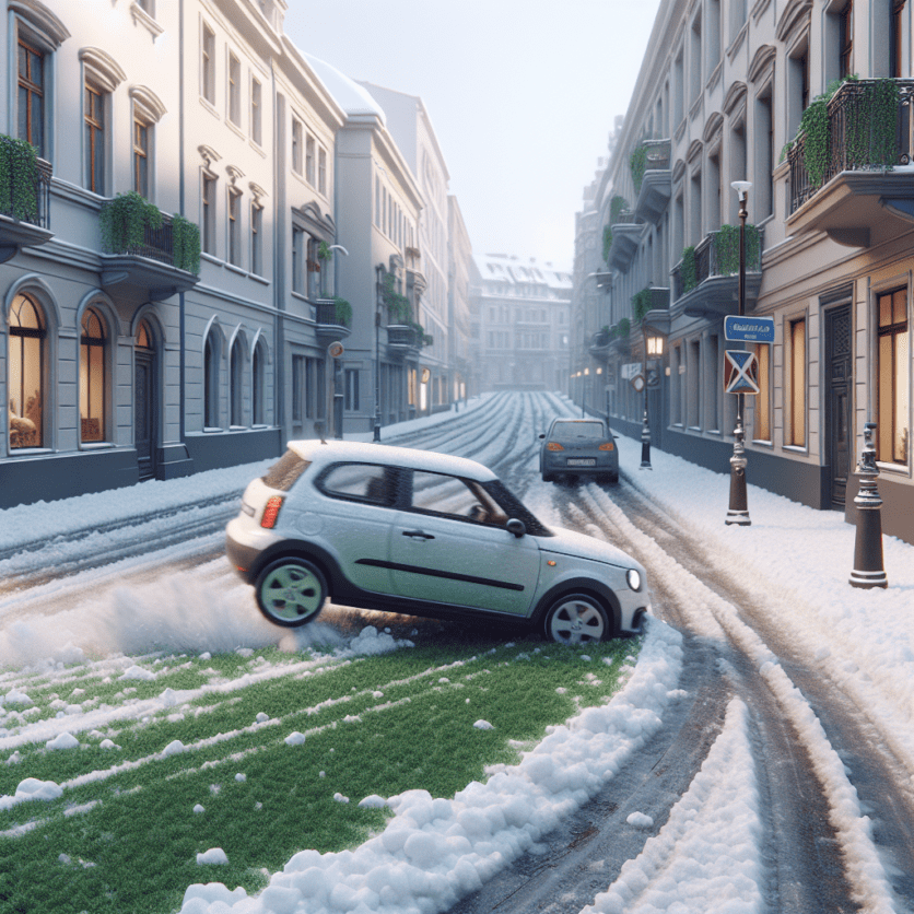 Gailingen (L190, Landkreis Konstanz): Daihatsu verliert bei Glätte die Kontrolle und landet im Grünstreifen