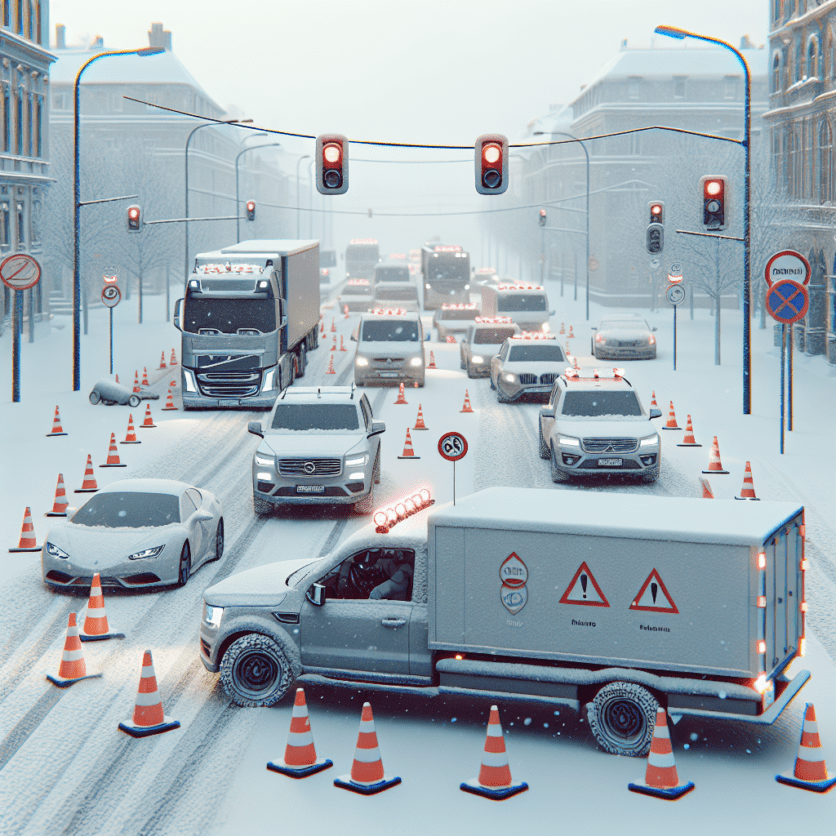 B49: Reifen zerstochen und Unfall bei Schneeglätte führen zu erheblichen Verkehrsbeeinträchtigungen