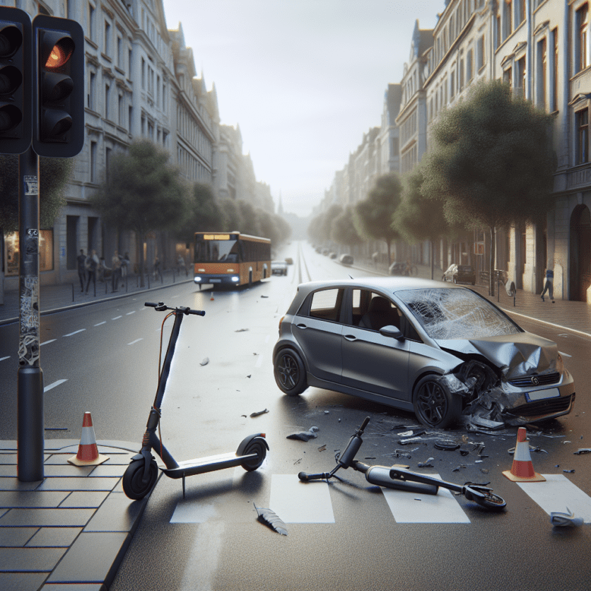 Ort unbekannt: Verletzte bei Unfall zwischen Auto und E-Scooter