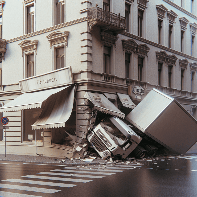 NDH: Lastkraftwagen fährt gegen Vordach