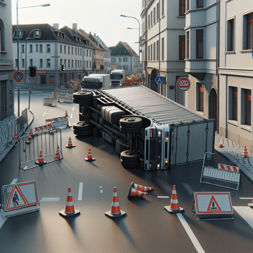 Mauer, Rhein-Neckar-Kreis: Umgestürzter Lkw führt zu Straßensperrung – Sperrung aufgehoben