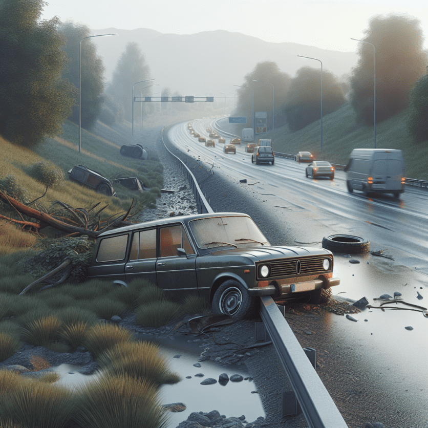 Wagenfeld: Ampel touchiert und geflüchtet – Fahrzeug im Graben gelandet