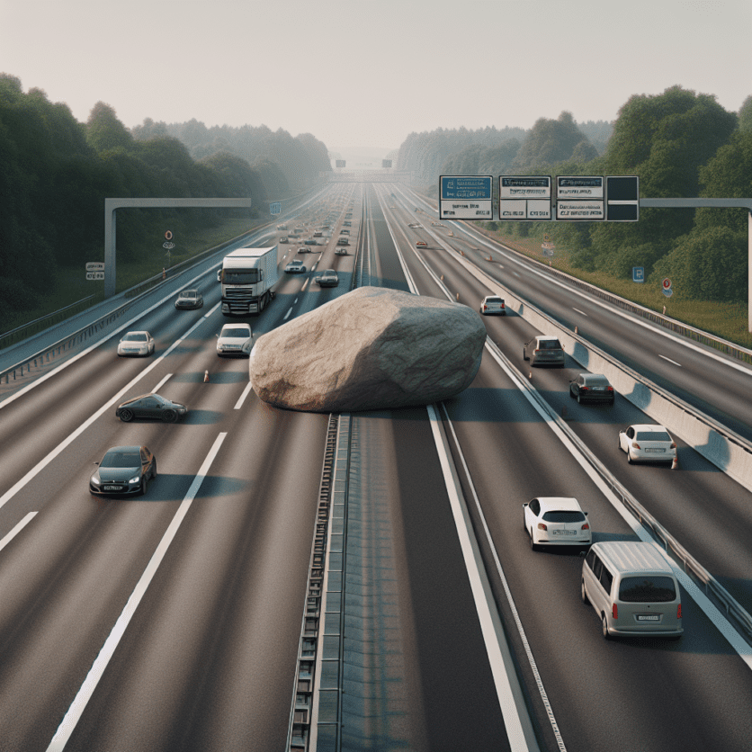 Bad Dürrheim: Stein auf der Autobahn A81 führt zu Unfall