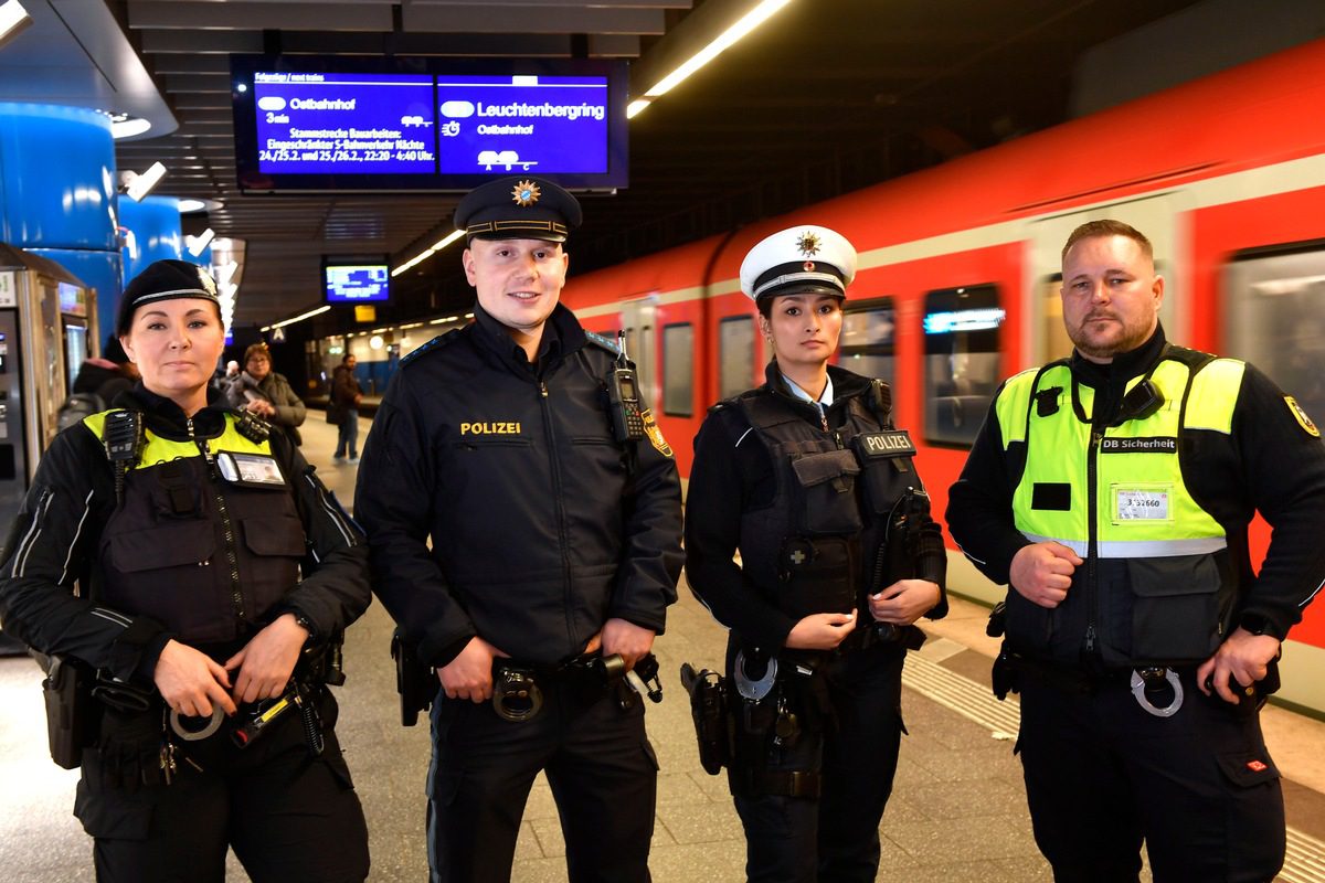 München: Start der gemeinsamen Informationskampagne „Sicher unterwegs“ der Münchner Polizei, Bundespolizei, MVG und Deutsche Bahn