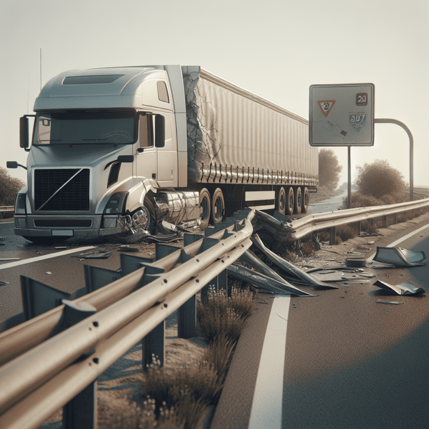 POL-MFR: Lkw durchbricht Schutzplanke